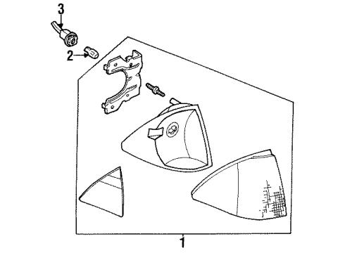 1993 Ford Mustang Side Marker Lamp, Passenger Side Diagram for E7ZZ-15A201-A
