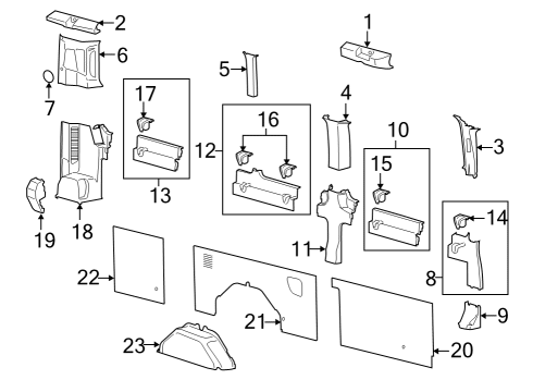 2022 Ford E-Transit Interior Trim - Side Panel Diagram 10 - Thumbnail