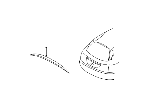 2002 Ford Focus Spoiler Assembly, Rear Diagram for YS4Z-5444210-AAR