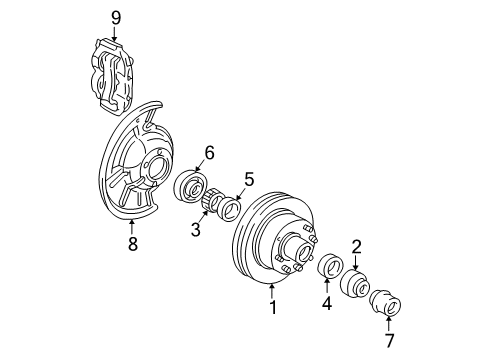 2001 Ford E-350 Econoline Club Wagon Front Brakes Diagram