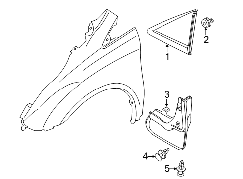 2014 Ford Transit Connect Exterior Trim - Fender Diagram