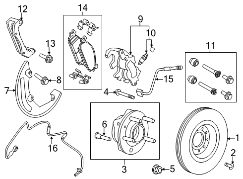 2017 Lincoln MKT Front Brakes Diagram