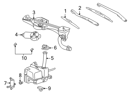 2002 Lincoln LS Wiper & Washer Components Diagram