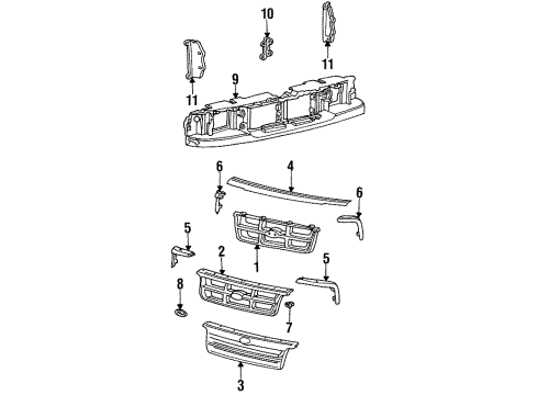 1994 Ford Ranger Bumper Diagram for F3TZ-8C167-A
