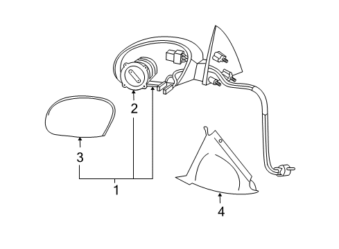 2006 Ford Escape Mirror Outside, Outer Driver Side Diagram for 3L8Z-17683-VAA