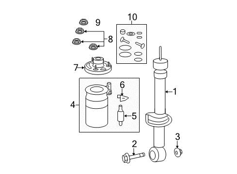 2009 Ford Expedition Shocks & Components - Rear Diagram
