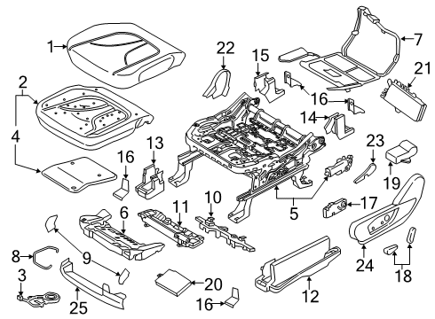 2021 Lincoln Nautilus Front Seat Components Diagram