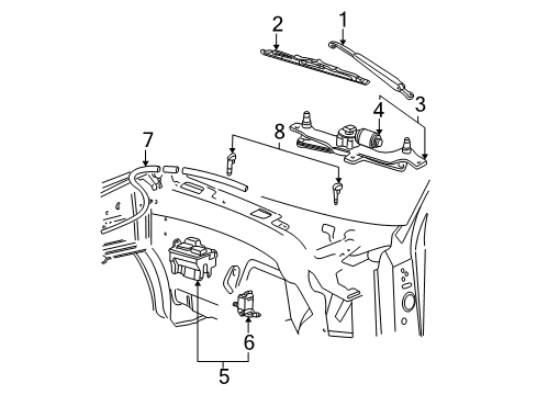 2000 Ford Expedition Windshield - Wiper & Washer Components Diagram