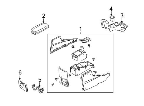 2004 Ford Escape Console Assembly, Center Diagram for YL8Z-78045A36-CAC