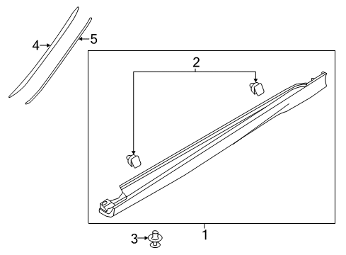 2015 Ford Focus Exterior Trim - Pillars, Rocker & Floor Diagram