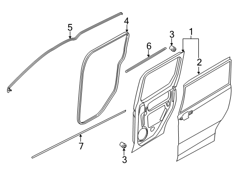 2020 Ford Transit Connect Side Loading Door - Door & Components Diagram