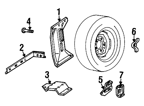 1993 Ford F-250 Carrier & Components - Spare Tire Diagram