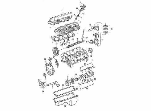 2003 Ford Excursion Rocker Arms Diagram for F4TZ-6564-A