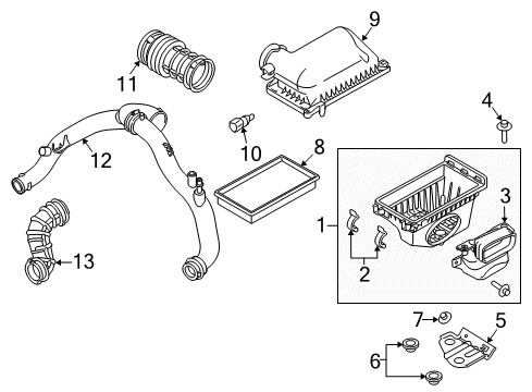 2014 Lincoln MKS Air Intake Diagram