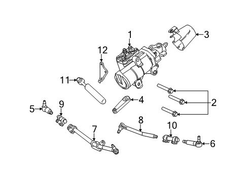 2012 Ford F-350 Super Duty Steering Column & Wheel, Steering Gear & Linkage Diagram 3 - Thumbnail