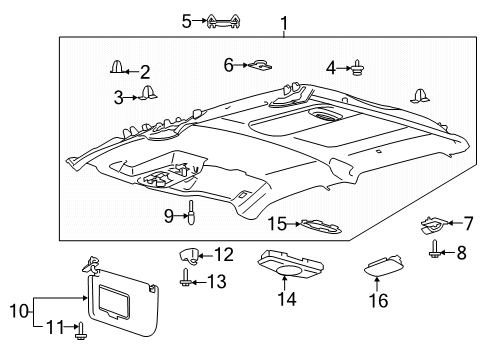 2022 Ford F-150 Interior Trim - Cab Diagram