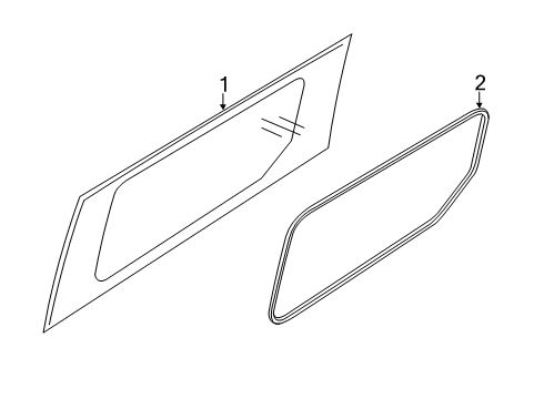 2021 Ford Transit Connect Front Door Glass & Hardware Diagram