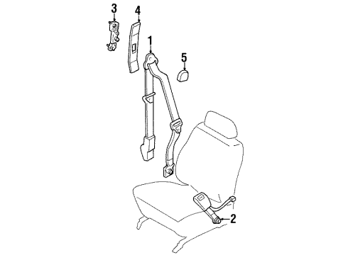 1998 Mercury Tracer Lap & Shoulder Belt, Willow Green Diagram for F7CZ-54611B66-AAB