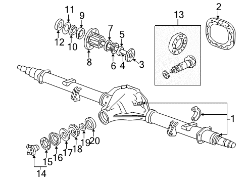 2004 Ford Excursion Axle Housing - Rear Diagram