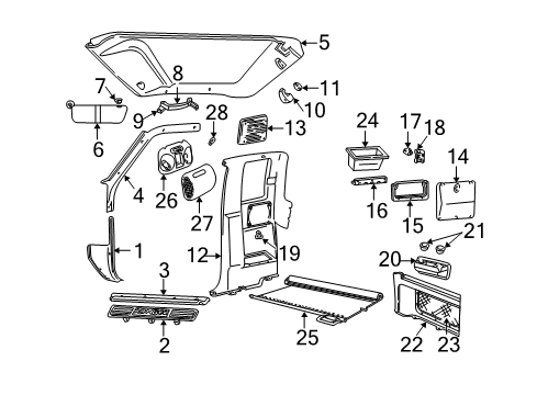 1998 Ford Ranger Dome Lamp Bulb Diagram for D8BZ-13466-A