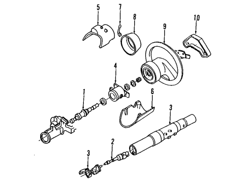 1994 Ford Explorer Steering Column & Wheel, Steering Gear & Linkage Diagram 1 - Thumbnail