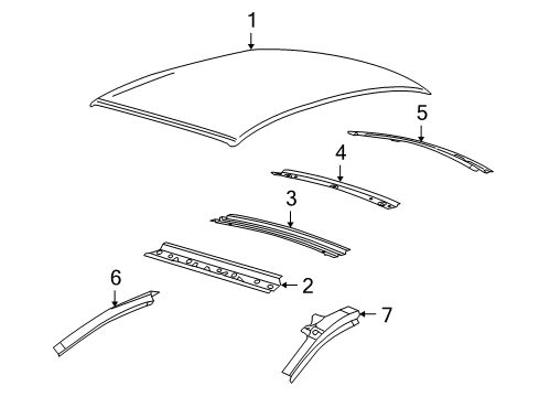 2011 Ford Taurus Roof & Components Diagram