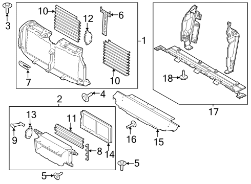 2022 Ford F-150 Splash Shields Diagram