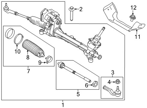2021 Ford Transit Connect Steering Column & Wheel, Steering Gear & Linkage Diagram