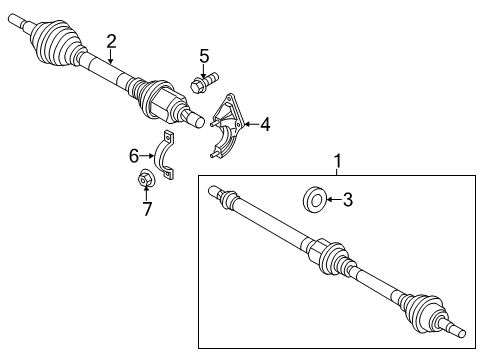 2013 Ford Focus Axle Assembly, Front Passenger Side Diagram for BV6Z-3B436-C