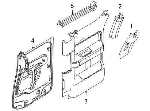 2013 Ford F-150 Interior Trim - Rear Door Diagram