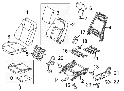 2019 Ford Fiesta Driver Seat Components Diagram
