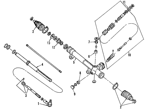 2000 Mercury Sable P/S Pump & Hoses, Steering Gear & Linkage Diagram