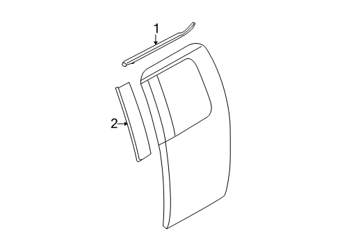 2013 Ford F-150 Exterior Trim - Rear Door Diagram