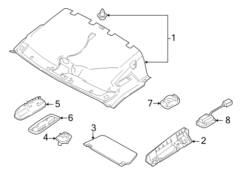 2022 Ford E-Transit Interior Trim - Roof Diagram 2 - Thumbnail