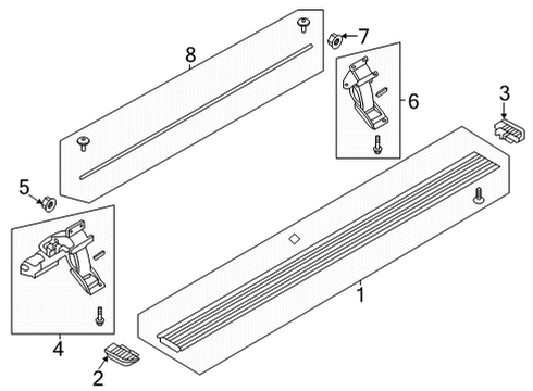 2022 Ford F-350 Super Duty Running Board Diagram 4 - Thumbnail