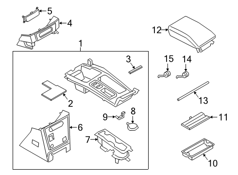 2021 Ford Police Interceptor Utility Front Console, Rear Console Diagram 2 - Thumbnail