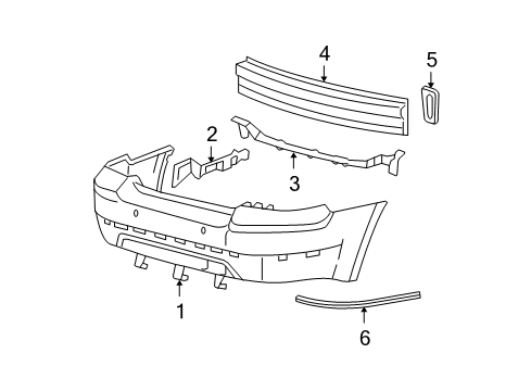 2005 Ford Five Hundred Molding, Passenger Side Diagram for 5G1Z-17C830-AAA