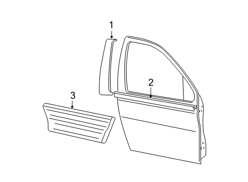 2005 Ford Expedition Exterior Trim - Front Door Diagram