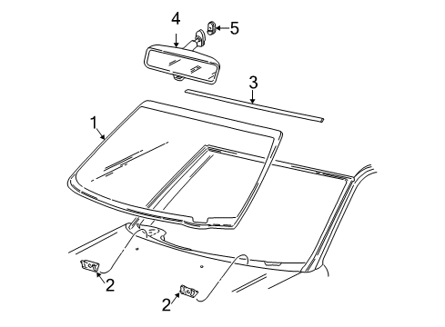 2005 Ford Expedition Windshield Glass Diagram