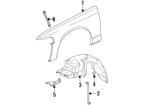 1997 Ford Crown Victoria Fender & Components Diagram