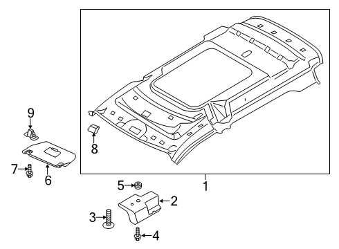 2021 Ford Transit Connect Interior Trim - Roof Diagram