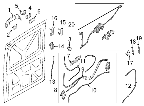 2023 Ford E-Transit Latch Assembly Diagram for NK4Z-61264A00-A