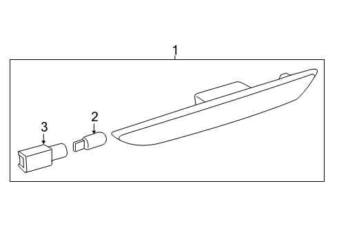 2017 Ford Mustang Side Marker Lamp, Rear Passenger Side Diagram for FR3Z-15A101-A