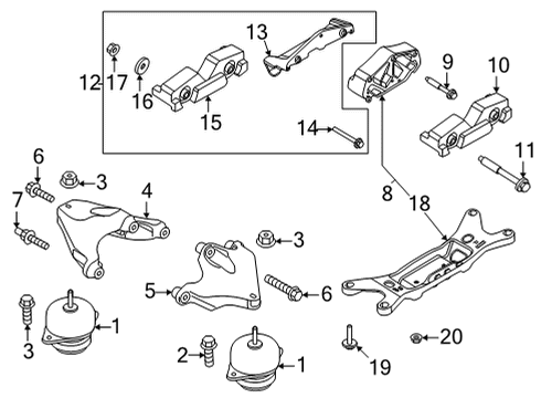 2022 Ford Mustang Engine & Trans Mounting Diagram 3 - Thumbnail