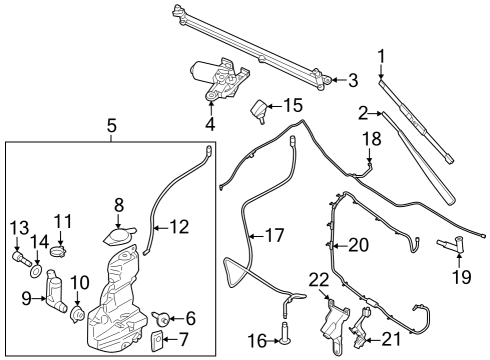 2019 Ford F-150 Wiper & Washer Components Diagram