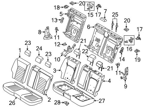 2014 Ford Fusion Rear Seat Components Diagram
