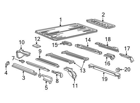 1992 Ford E-150 Econoline Rear Floor & Rails Diagram