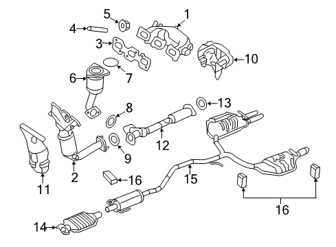 2010 Mercury Milan Heat Shield, Passenger Side Diagram for 9E5Z-5E258-B