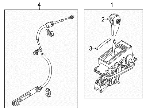 2014 Ford Mustang Shifter Assembly Diagram for DR3Z-7210-BB