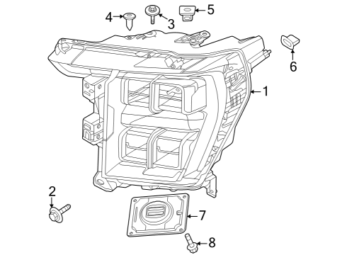 2022 Ford F-150 Headlamp Components Diagram